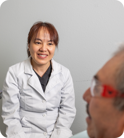 Dr. Hoang with patient